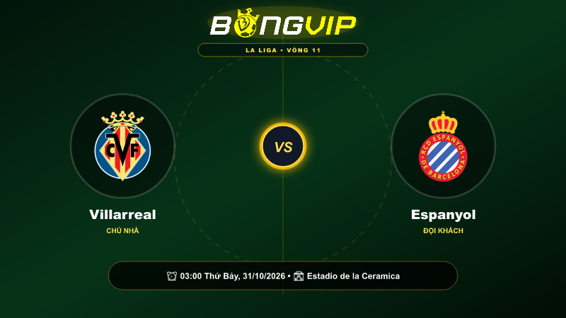 Soi kèo 03:00-31/10 Villarreal vs Espanyol – Cuộc chiến đỉnh cao