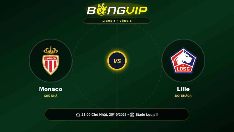 Soi kèo 21:00-25/10 Monaco vs Lille – Cuộc chiến Top đầu Ligue 1